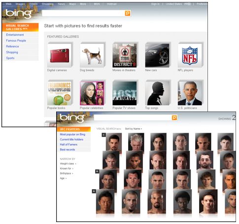 bing homepage images visual search