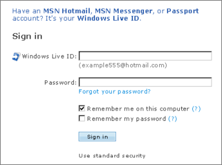 msn email login page