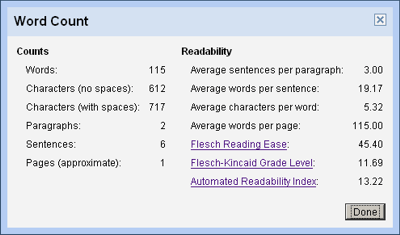 average word count per page