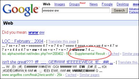 [Search for "wweew ew"]