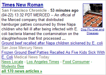 Headline of news article: ’Times New Roman’