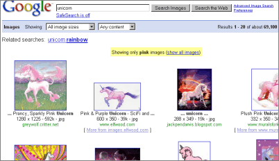 [Google image search says "Showing only pink images"]